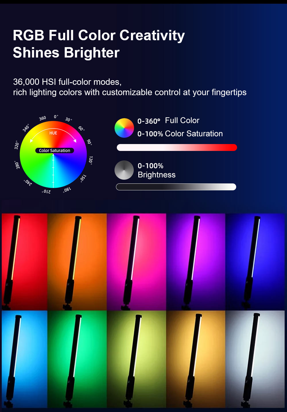 LUXCEO P300 RGB Tube 5W 380LM  - Photography Lighting Stick ulasan dan harga