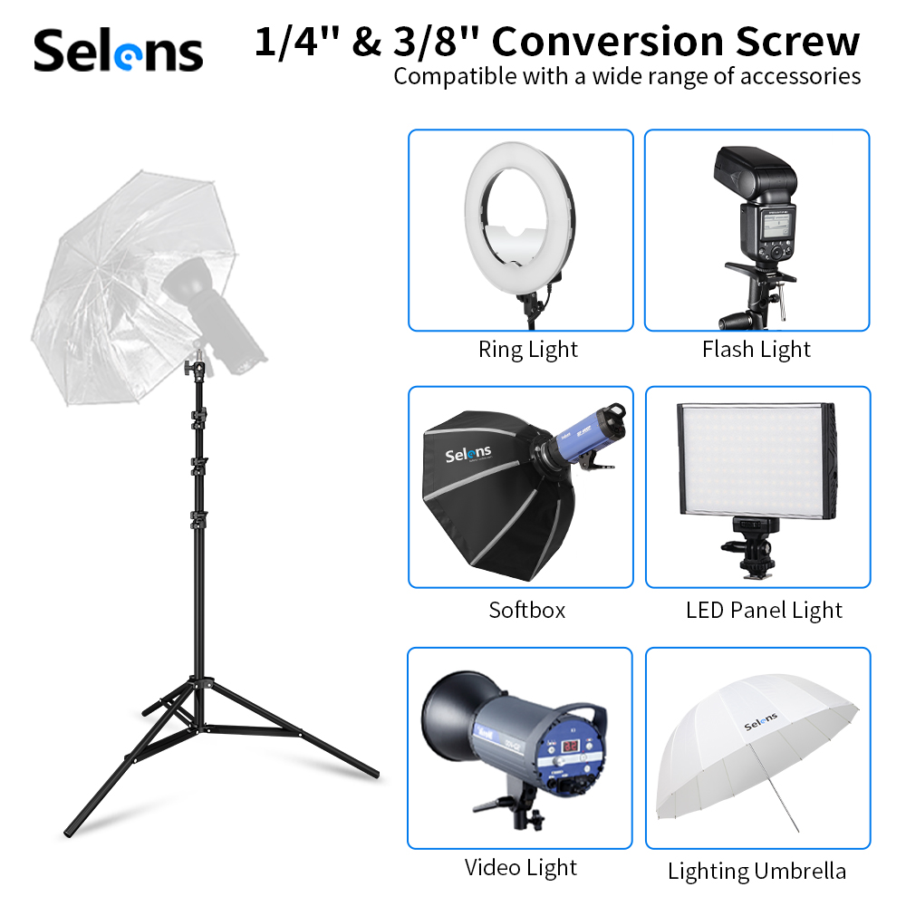 Statif Lampu Selens 2.2~3.95m  - Photography And Videography Lighting ulasan dan harga